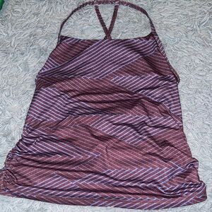 Striped Burgundy and Gray Tank Top